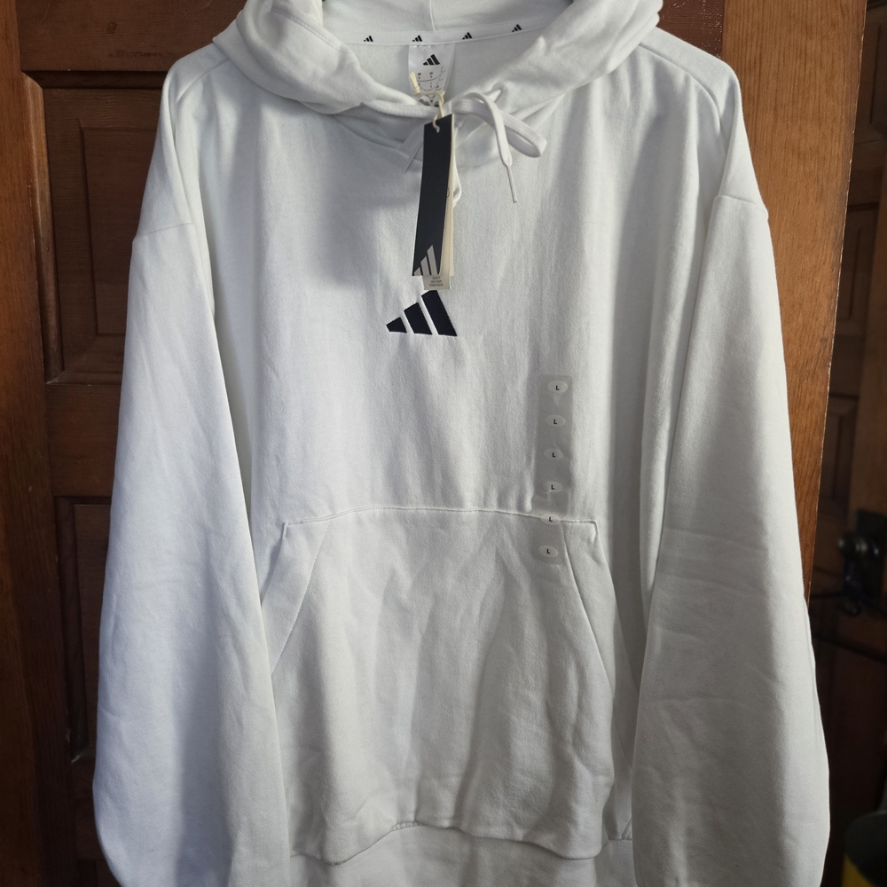 Adidas Men's Feel Cozy Hoodie. Size Large. White And Black
